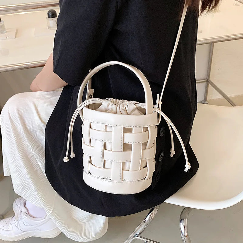 Summer Hand-woven Bucket Bag Green Crossbody Bag