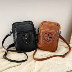 High-capacity Shoulder Bags PU Women Mobile Phone Bags Mini Female Earphone Jack