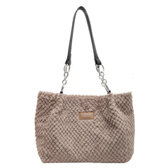 Soft Plush Handbag for Women Large Shopper Bag Ladies Tote Winter
