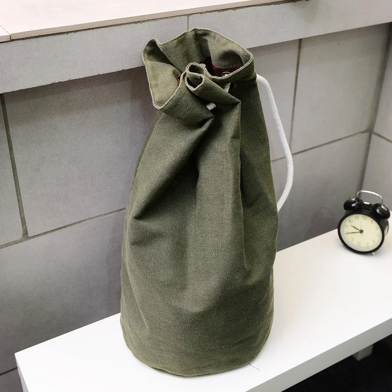 High Capacity Drawstring Travel Basketball Bag Backpack Canvas Unisex