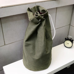 High Capacity Drawstring Travel Basketball Bag Backpack Canvas Unisex