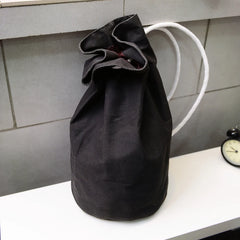 High Capacity Drawstring Travel Basketball Bag Backpack Canvas Unisex