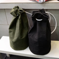 High Capacity Drawstring Travel Basketball Bag Backpack Canvas Unisex