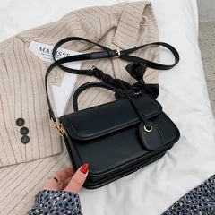 Solid PU Female Bag Silk Scarf Messenger Bag Ladies Shoulder Bag