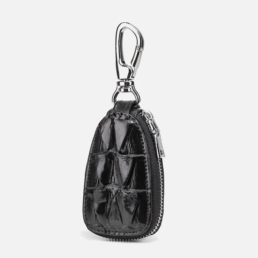 Men's Crocodile Leather Key Bag Zipper Large Capacity Key Set
