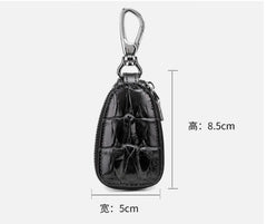 Men's Crocodile Leather Key Bag Zipper Large Capacity Key Set