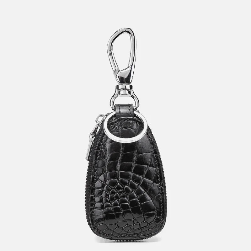 Men's Crocodile Leather Key Bag Zipper Large Capacity Key Set