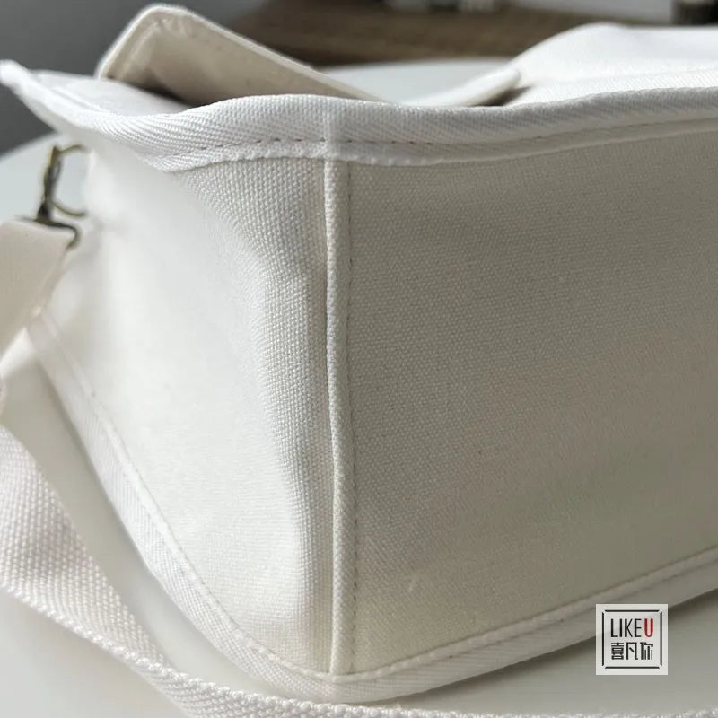 Canvas Tote Book Bag Shoulder Messenger Bag Cross-body Bag
