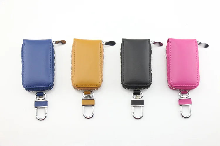 Yellow Cowhide Car Keys Holder Key Organizer