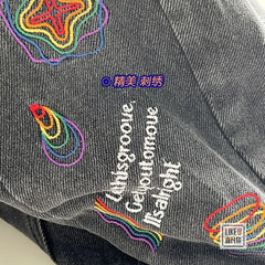 Denim Tote Book Bag Student Messenger Bag