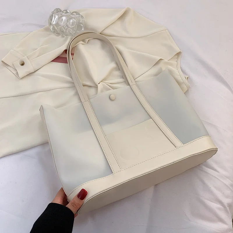 Jelly Transparent Daily Shoulder Handbag for Women