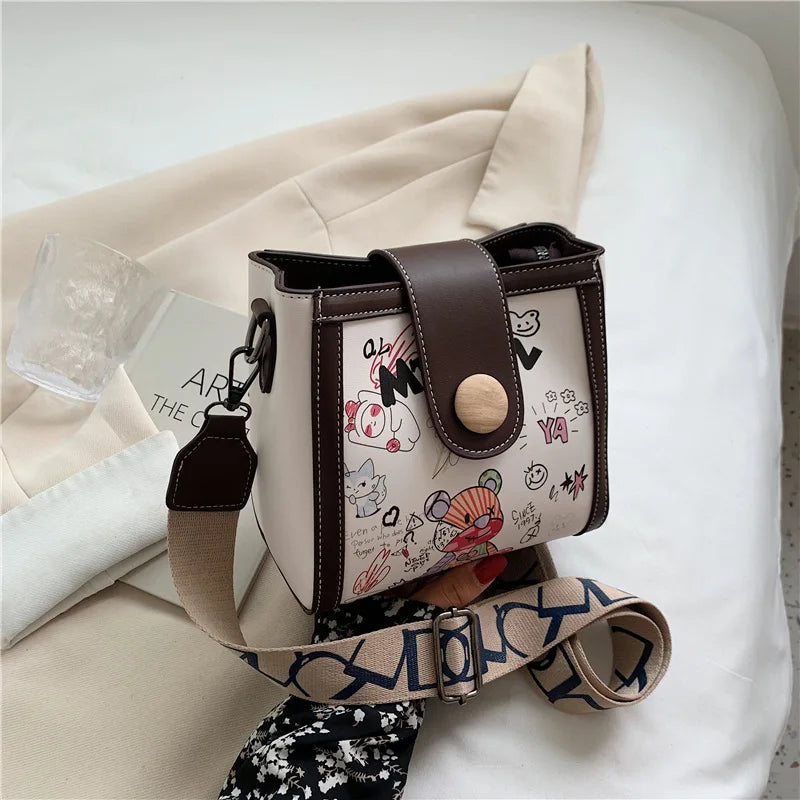 Women Diagonal Bag Broadband Messenger Bag Female Net Celebrity Bucket Bag