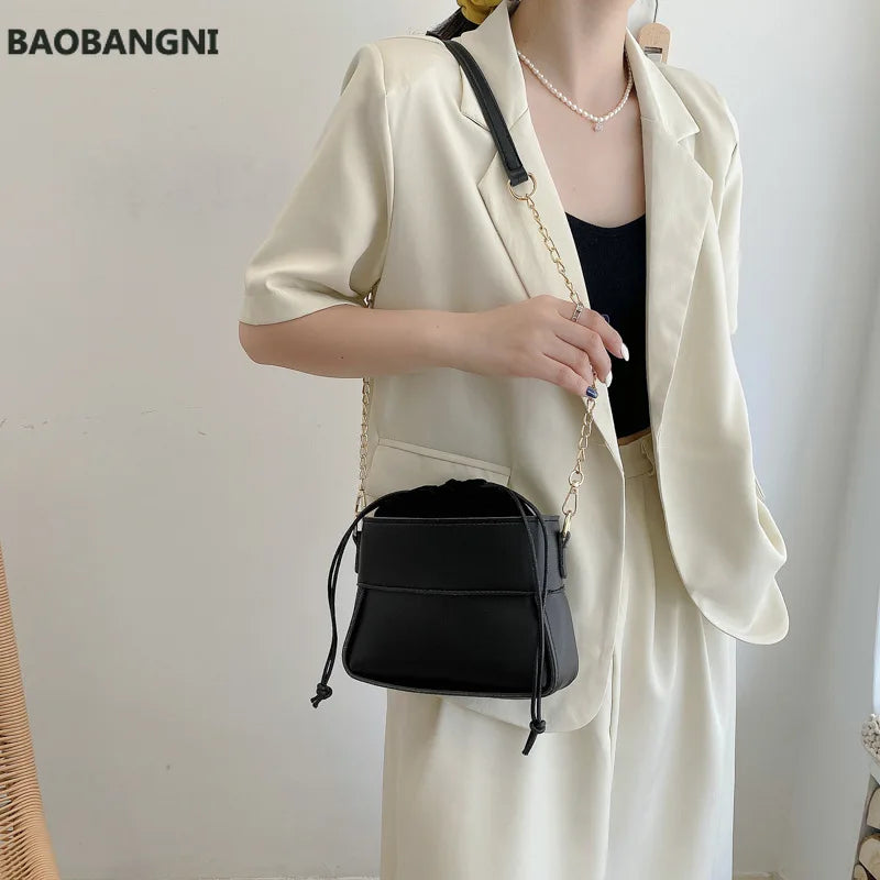 High-Quality Ladies Drawstring Small Square Bag