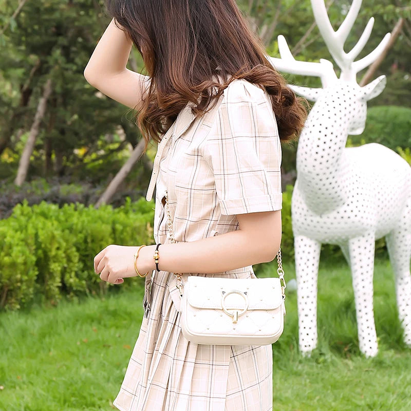 Waterproof PU Ladies Messenger Bag Shoulder Girl Mobile Phone Bag