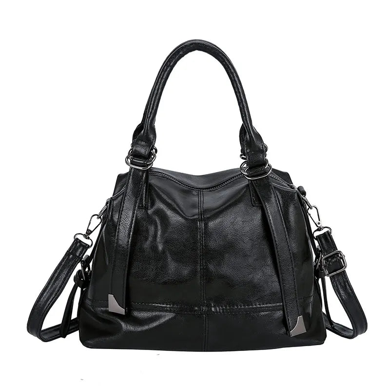 PU Women's Handbag Large Capacity Winter Messenger Bag Adjustable Strap