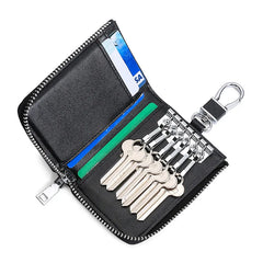 Leather Key Wallet Plaid Men Car Key Case Housekeeper Key Holder for Women