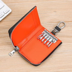 Leather Key Wallet Plaid Men Car Key Case Housekeeper Key Holder for Women