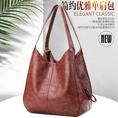 Retro Soft Leather Shoulder Bag Large Capacity Tote Handbag Women