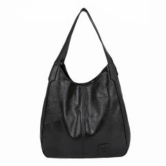Retro Soft Leather Shoulder Bag Large Capacity Tote Handbag Women