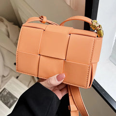High Sense Woven Messenger Bag for Women - Small Square Chest Bag