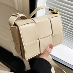 High Sense Woven Messenger Bag for Women - Small Square Chest Bag
