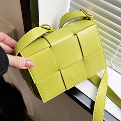 High Sense Woven Messenger Bag for Women - Small Square Chest Bag