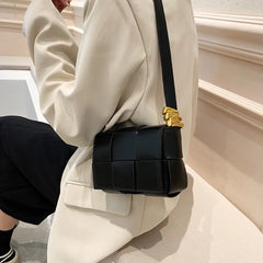 High Sense Woven Messenger Bag for Women - Small Square Chest Bag