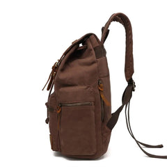 Vintage Canvas Hiking Backpack with Zipper Closure