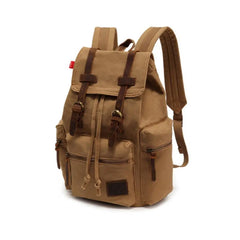 Vintage Canvas Hiking Backpack with Zipper Closure