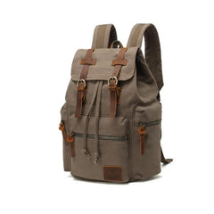 Vintage Canvas Hiking Backpack with Zipper Closure