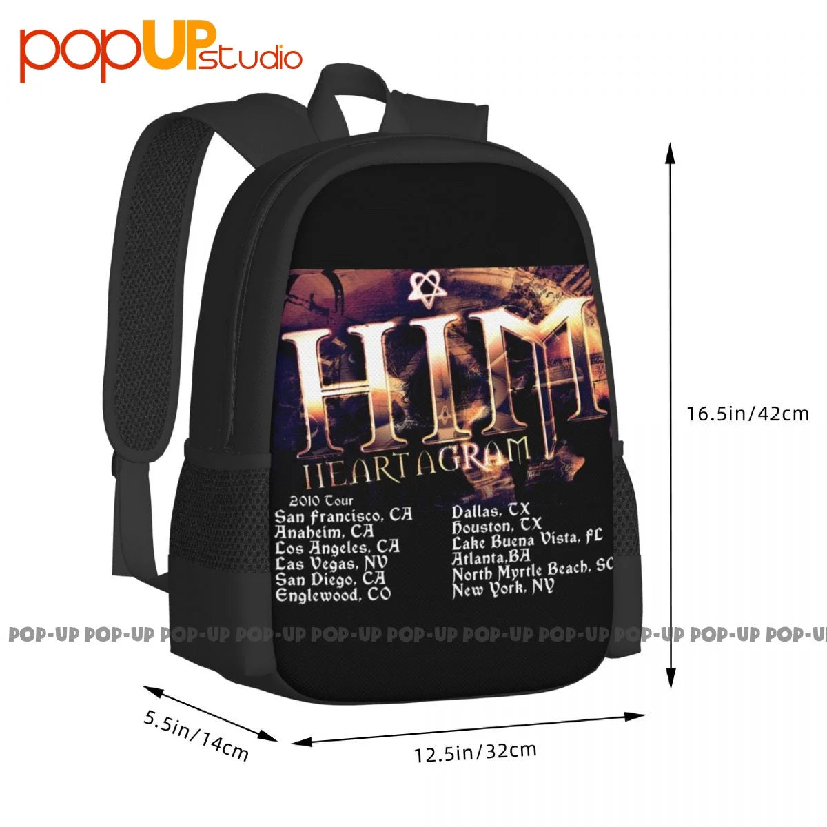 Vintage Heartagram Small Tour Backpack - Large Capacity Softback Sports Style