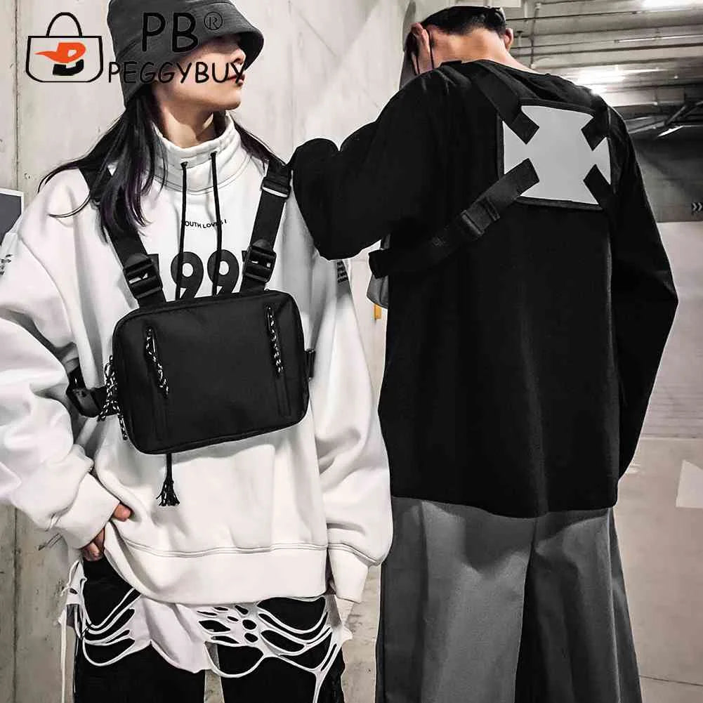 Hip Hop Crossbody Shoulder Bag Unisex Oxford Streetwear Vest Waist Packs