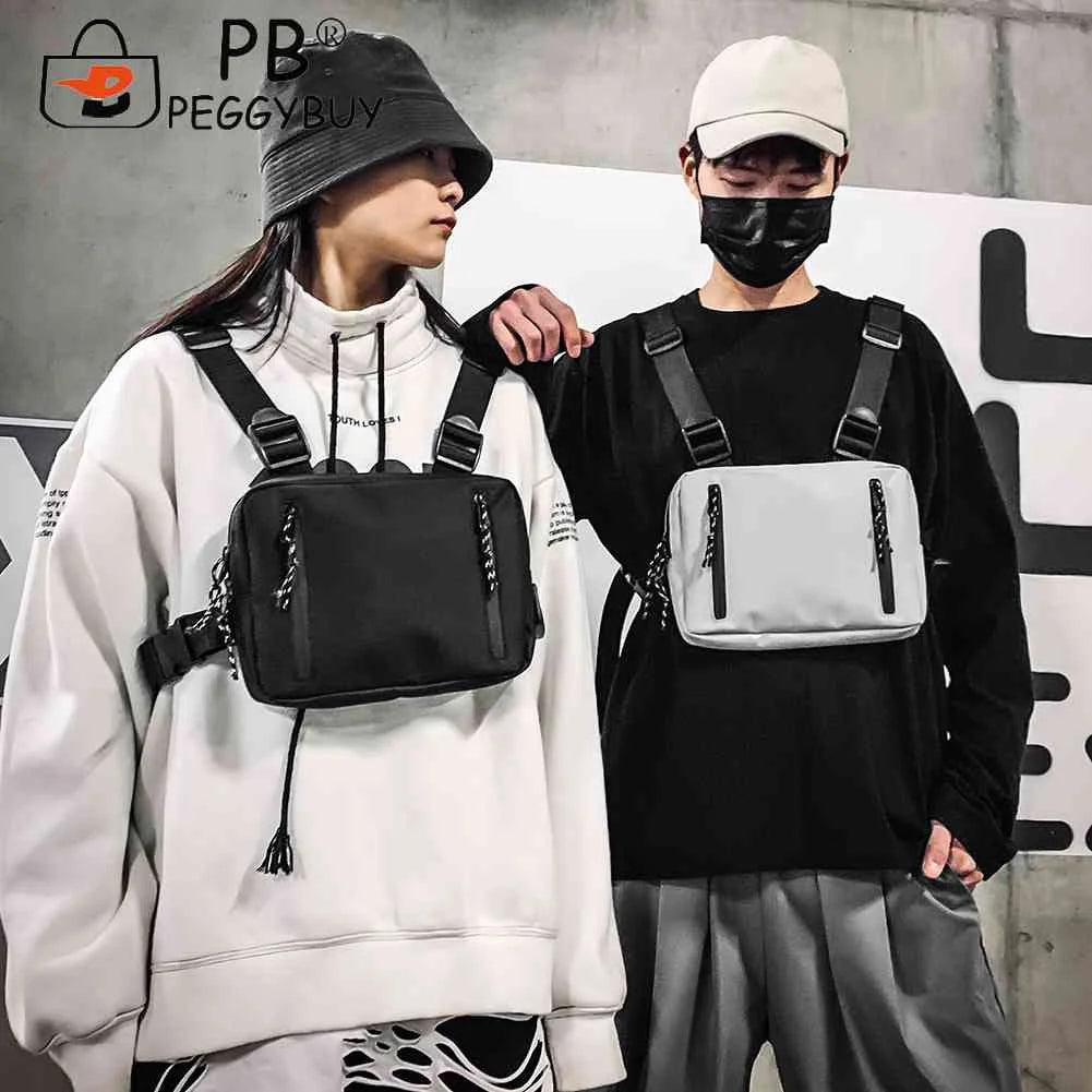 Hip Hop Crossbody Shoulder Bag Unisex Oxford Streetwear Vest Waist Packs