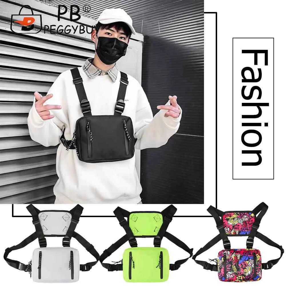 Hip Hop Crossbody Shoulder Bag Unisex Oxford Streetwear Vest Waist Packs
