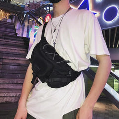 Hip Hop Techwear Crossbody Bags Men Women Motorcycle Tactical Chest Bag