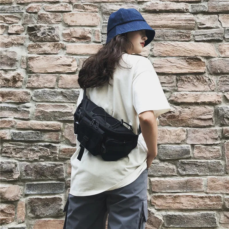 Hip Hop Techwear Crossbody Bags Men Women Motorcycle Tactical Chest Bag