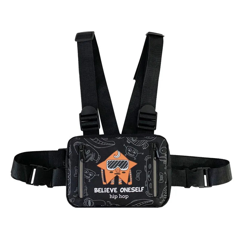 Graffiti Tactical Chest Pack Women Men Waist Belt Bag
