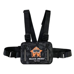 Hip Hop Women Waist Bag Graffiti Tactical Chest Pack Multi-function Vest Bag