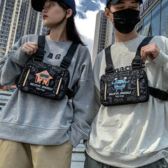 Graffiti Tactical Chest Pack Women Men Waist Belt Bag