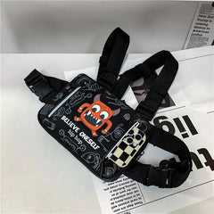 Hip Hop Women Waist Bag Graffiti Tactical Chest Pack Multi-function Vest Bag