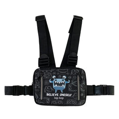 Hip Hop Women Waist Bag Graffiti Tactical Chest Pack Multi-function Vest Bag