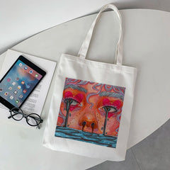 Hip-hop Cartoon Harajuku Print Canvas Bag Gothic Casual Large-Capacity Shopper