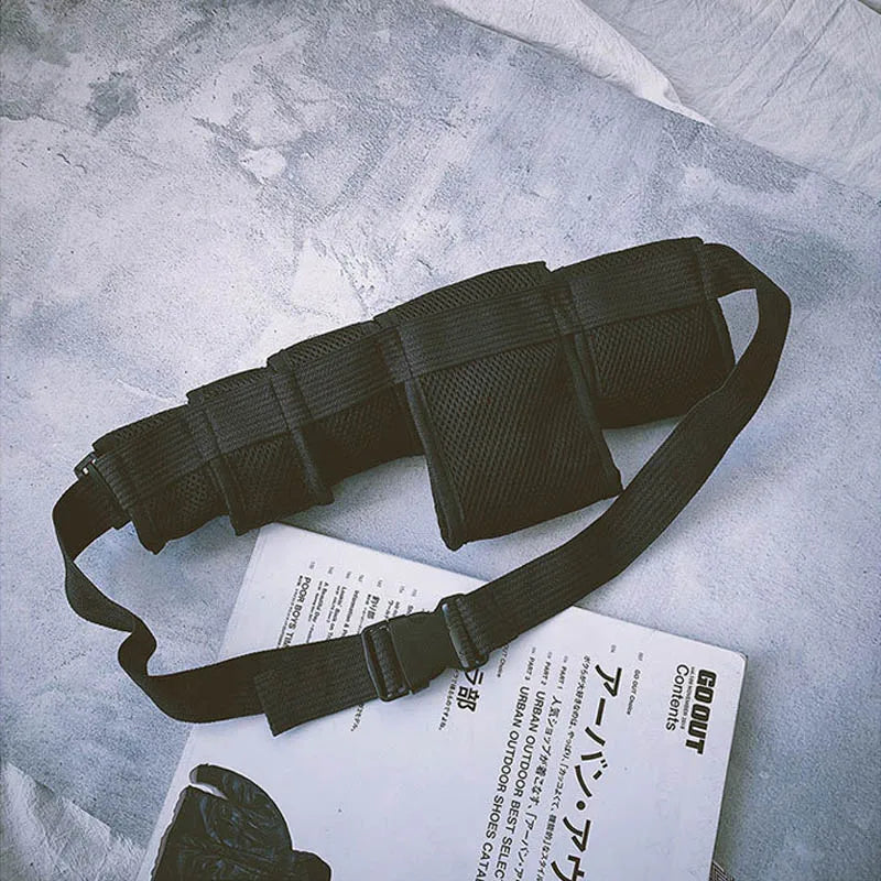 Hip hop Women Waist Bag Geometric Waist Pack Polyester Phone Pouch