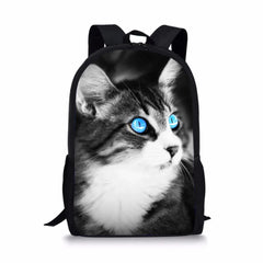 Hipster Printing Cat Backpack for Teen Girls 16inch