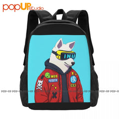 Hipster Shiba Inu Backpack Large Capacity Travel Art Print Shopping Bag