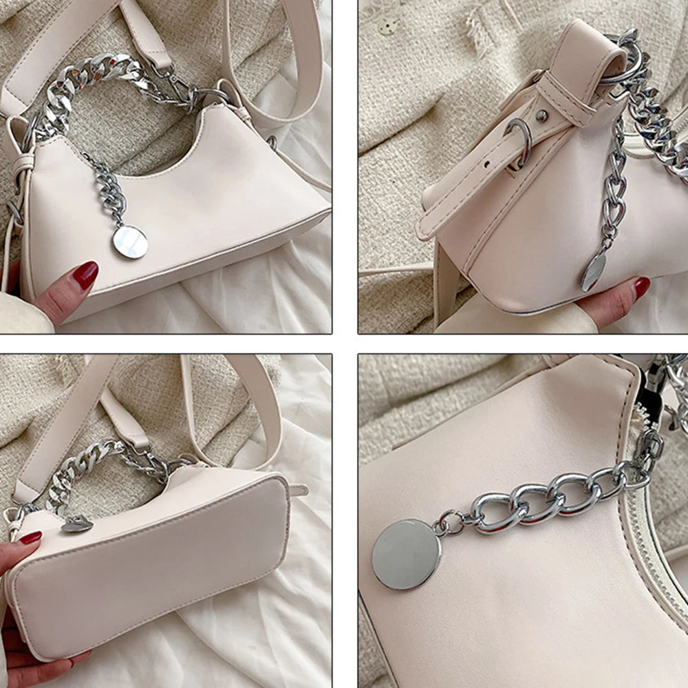Hit Chains Underarm Bag Women Handbags Brands Shoulder Crossbody Bag Small Soft