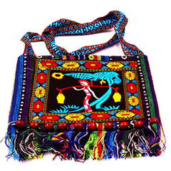 Hmong Vintage Ethnic Shoulder Bag Embroidery Boho Hippie Tassel Tote