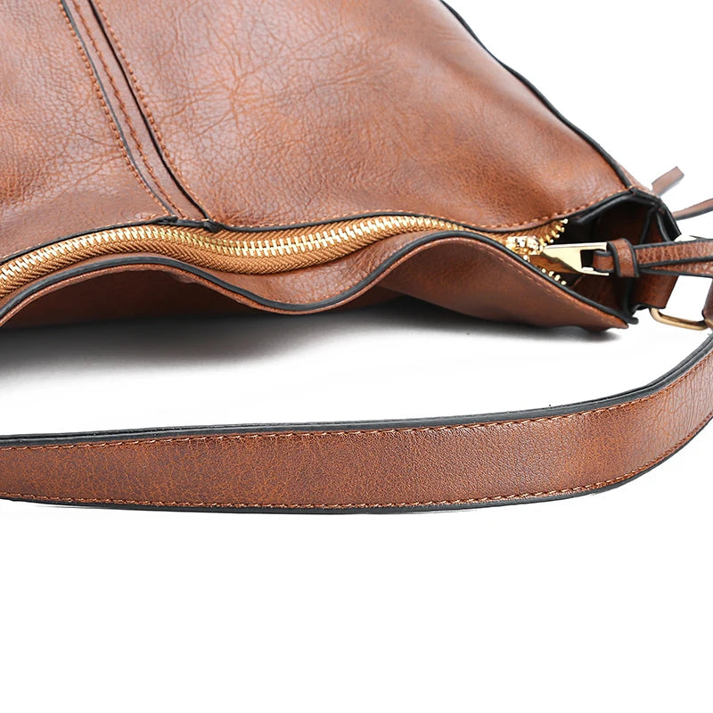 Leather Hobo Bag Women Handbags Shoulder Purse Vintage Tote Sac