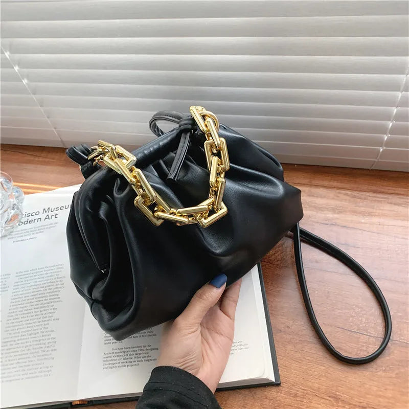 Hobos Crossbody Bag PU Leather Women's Handbag Shoulder Cloudy Bag