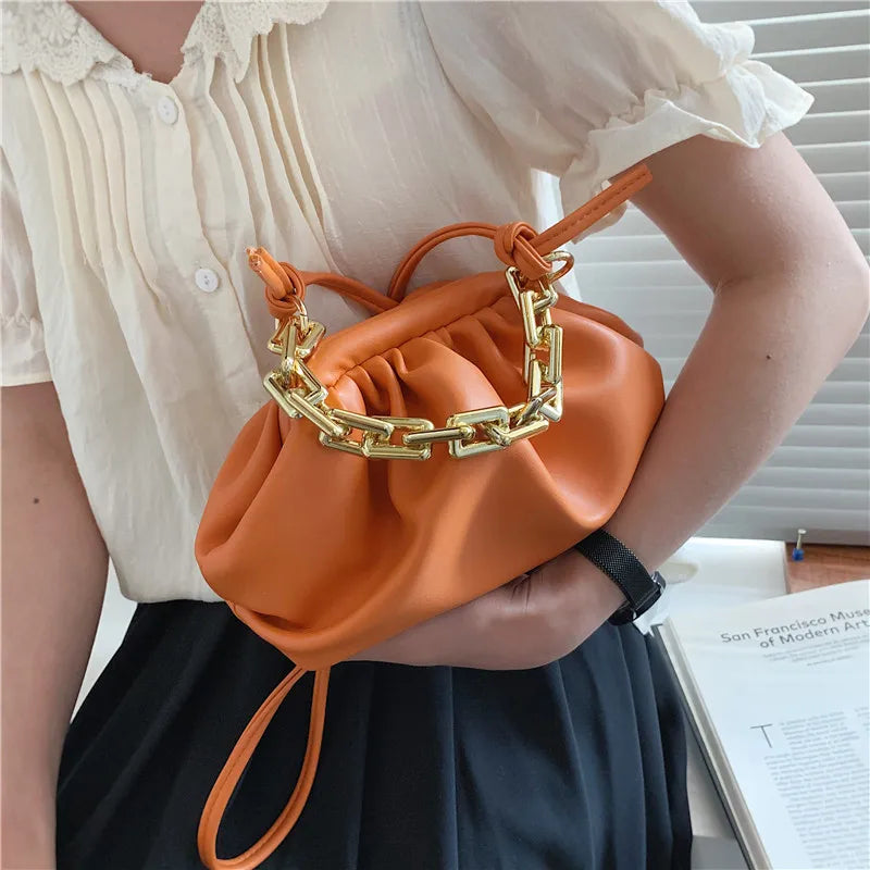 Hobos Crossbody Bag PU Leather Women's Handbag Shoulder Cloudy Bag